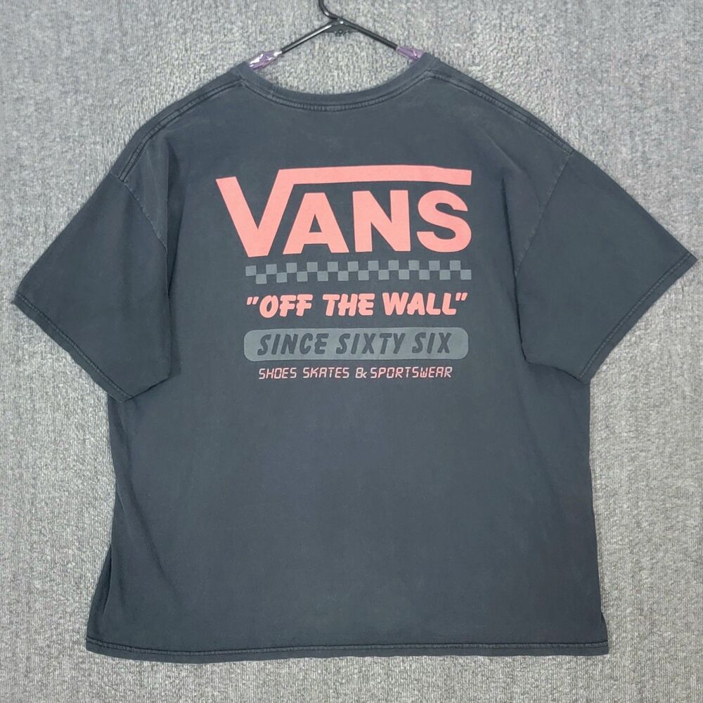 Vans T-Shirt Mens XL - 2XL Black Short Sleeve Off The Wall Skateboarding Tee - Picture 1 of 10